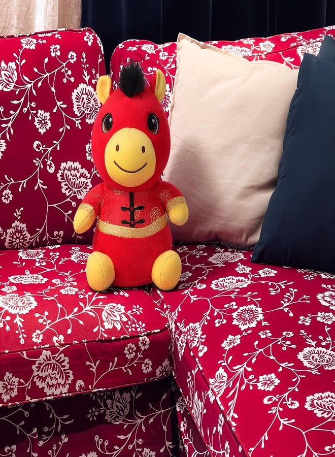 Beupy 2026 Year of The Horse Stuffed Animals Mascot Plush Chinese New Year Plush Horse Mascot Doll Toys Chinese Zodiac Decor for Spring Festival Lunar New Years Gifts Home Car Decor, Tang Suit Style, 25 CM - Image 5